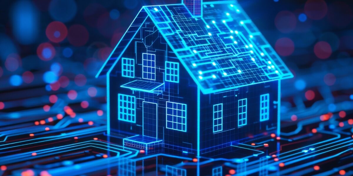 Concept per andamento del mercato immobiliare: modello futuristico di abitazione